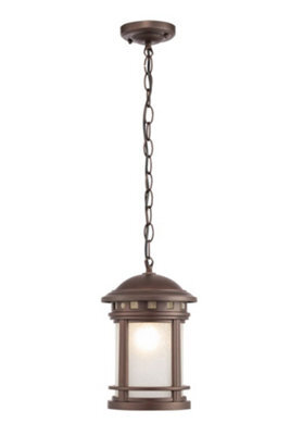 Luminosa Lighting Luminosa Outdoor Salamanca Brown Pendant Lantern Ceiling Light Ip44