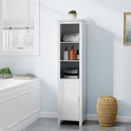 Thehotsale Freestanding Bathroom Tall Cabinet With Magnetic Door 161.5Cm H X 40Cm W X 30Cm D - thumbnail 2