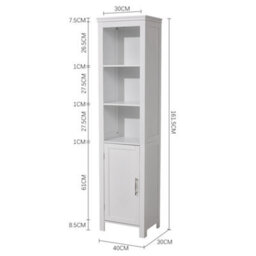 Thehotsale Freestanding Bathroom Tall Cabinet With Magnetic Door 161.5Cm H X 40Cm W X 30Cm D - thumbnail 7
