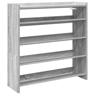 Berkfield Elegant Shoe Rack Grey Sonoma 80X25X81 Cm Engineered Wood - image 1