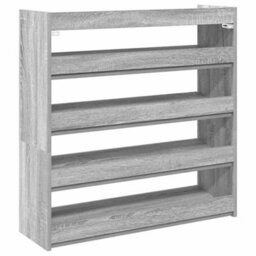 Berkfield Elegant Shoe Rack Grey Sonoma 80X25X81 Cm Engineered Wood - thumbnail 6