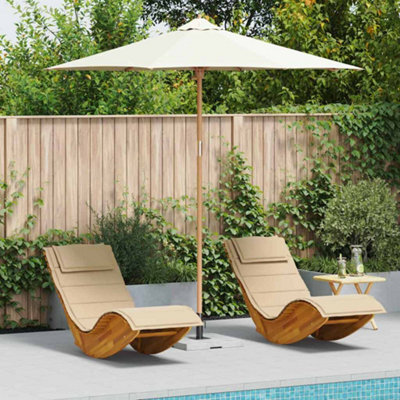 Berkfield Garden Parasol Cream White 270 X 270 X 260 Cm Bamboo - image 1