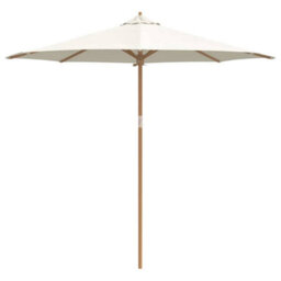 Berkfield Garden Parasol Cream White 270 X 270 X 260 Cm Bamboo - thumbnail 4