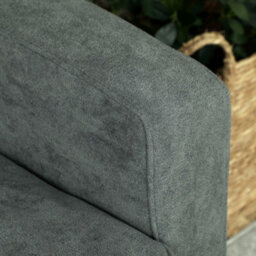 Wyld Haus Pafa Velvet-Feel 2-Seater Sofa In Dark Grey With Natural Wood Legs 130W X 74.5D X 82H Cm - thumbnail 7