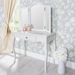 Statement Furniture Romance Antique White 3-Way Dressing Table Mirror - thumbnail 4