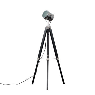 Valuelights Starboard Black & Chrome Photography/film Studio Style Adjustable Spotlight Tripod Floor Lamp With Led Bulb - image 1