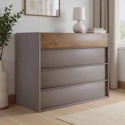 FurniComp LTD Furnicomp Carter 4 Drawer 110Cm Chest Of Drawers - Bronze & Mercure Oak - image 1