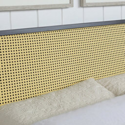SlumberWorx Cheshunt Black Metal Rattan Headboard Bed Frame - Double / King - thumbnail 3