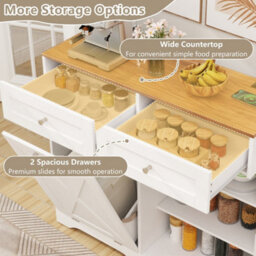 Tilt Out Trash Can Cabinet With Outlets And 2 Drawers - thumbnail 4
