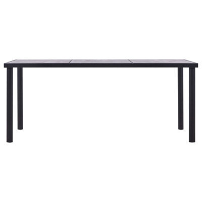 Berkfield Modern Dining Table Black And Concrete Grey 180X90X75 Cm Mdf - image 1