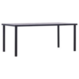 Berkfield Modern Dining Table Black And Concrete Grey 180X90X75 Cm Mdf - thumbnail 2