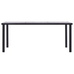 Berkfield Modern Dining Table Black And Concrete Grey 180X90X75 Cm Mdf - thumbnail 1