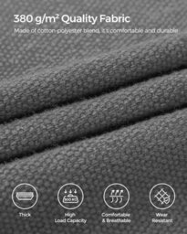 Songmics Garden Hammock, Includes Bag, Carabiners And Straps, For Camping Or Outdoor Lounging, Grey (Stand Not Included) - thumbnail 5