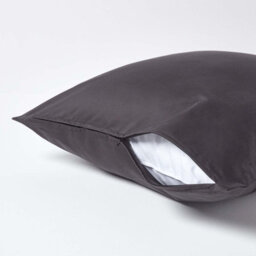 Homescapes Dark Charcoal Grey Continental Egyptian Cotton Pillowcase 1000 Tc, 60 X 60 Cm - thumbnail 3