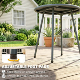 Outsunny Rattan Bistro Set With 2 Chairs & Round Table For Patio, Dark Grey - thumbnail 7