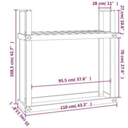 Walplus Firewood Rack Black 110X35X108.5 Cm Solid Wood Pine - thumbnail 8