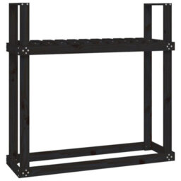 Walplus Firewood Rack Black 110X35X108.5 Cm Solid Wood Pine - thumbnail 2