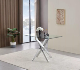 Kosy Koala Modern Rectangle Glass Dining Table Set With 4 Green Velvet Chairs Dining Room Furniture - thumbnail 7