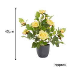 Smart Garden Marco Paul Artificial Potted Rose Plant 40Cm - Yellow - thumbnail 2