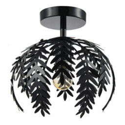 Happy Homewares Contemporary Fern Leaf Designed Ceiling Lighting Fitting In Black Gloss Finish - thumbnail 2