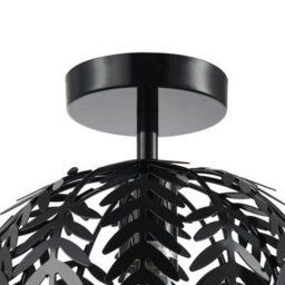 Happy Homewares Contemporary Fern Leaf Designed Ceiling Lighting Fitting In Black Gloss Finish - thumbnail 5