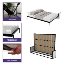 Wallbedking Murphy Bed Horizontal 140Cm X 190Cm Studio Wall Bed, Fold-Down Guest Bed For Small Rooms, Apartments And Studios - thumbnail 4