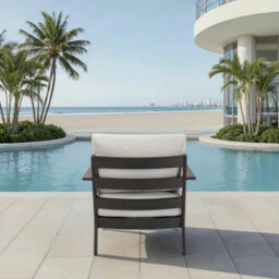 Xample Mode Living Calgary 4 Piece Patio Seating Set Aluminium Garden Sofa Chairs Sunbrella Cushions Stone Table Cover Beige - thumbnail 5