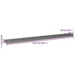 Berkfield Durable Garden Raised Bed 1150X100X36 Cm Corten Steel - thumbnail 7