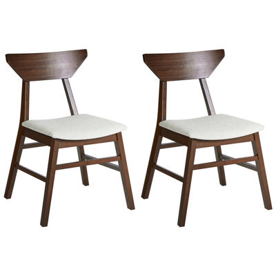 Beliani Set Of 2 Dining Chairs Hopkins Wood Dark Brown - image 1