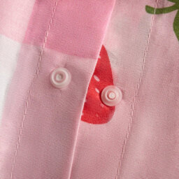 OHS Strawberry Duvet Cover Quilt Set Reversible Check Gingham Bedding, Pink - Single - thumbnail 6