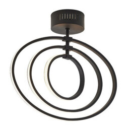 Luminosa Lighting Luminosa Avali Led Semi Flush Light Matt Black & White Acrylic - thumbnail 5