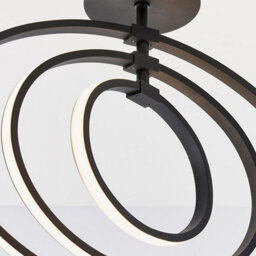 Luminosa Lighting Luminosa Avali Led Semi Flush Light Matt Black & White Acrylic - thumbnail 4