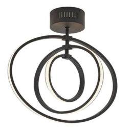 Luminosa Lighting Luminosa Avali Led Semi Flush Light Matt Black & White Acrylic