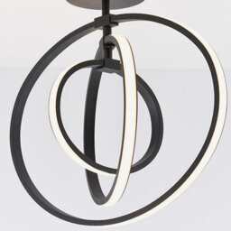 Luminosa Lighting Luminosa Avali Led Semi Flush Light Matt Black & White Acrylic - thumbnail 3