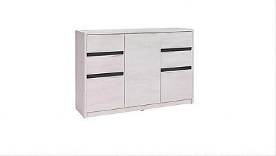 Arte Denver 02 Sideboard Cabinet 135Cm White, Versatile Storage With 4 Drawers & 3 Doors For Hallway Bedroom Living Room - image 1