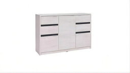 Arte Denver 02 Sideboard Cabinet 135Cm White, Versatile Storage With 4 Drawers & 3 Doors For Hallway Bedroom Living Room - thumbnail 1