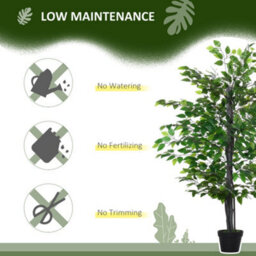 Outsunny 145Cm Artificial Banyan Plant Faux Decor Tree W/ Pot Indoor - thumbnail 6