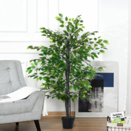 Outsunny 145Cm Artificial Banyan Plant Faux Decor Tree W/ Pot Indoor - thumbnail 7