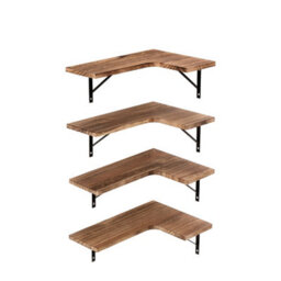 Levede 4Pc Corner Floating Shelves Wooden L Shaped Wall Display Storage - thumbnail 3