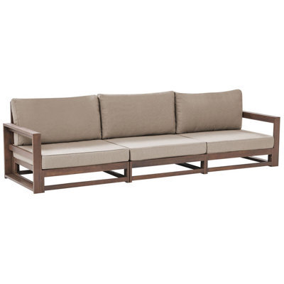 Beliani Garden Sofa 3 Seater Timor Modular Certified Acacia Wood Dark Brown - image 1
