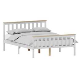 Lassic Vida Designs Milan White & Pine 4Ft6 Double Wooden Bed Frame - High Foot End - thumbnail 8
