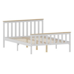 Lassic Vida Designs Milan White & Pine 4Ft6 Double Wooden Bed Frame - High Foot End - thumbnail 9