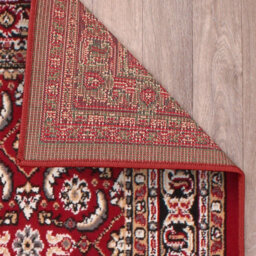 Red Traditional Floral Bordered Rug Easy To Clean Dining Room-120Cm X 160Cm - thumbnail 4