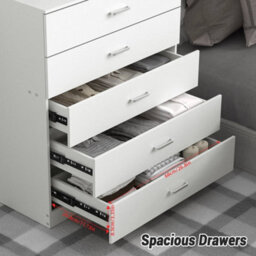 5 Drawer Chest Of Drawers Metal Handles Runners Bedroom Nursery Furniture White - thumbnail 6