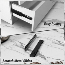 5 Drawer Chest Of Drawers Metal Handles Runners Bedroom Nursery Furniture White - thumbnail 4