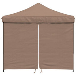 Walplus Foldable Party Tent Garden Gazebo Canopy Pop-Up With 4 Sidewalls Brown - thumbnail 3