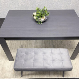 Kosy Koala Dark Grey Arrow Design Dining Table Set With 2 Grey Velvet Benches - thumbnail 9