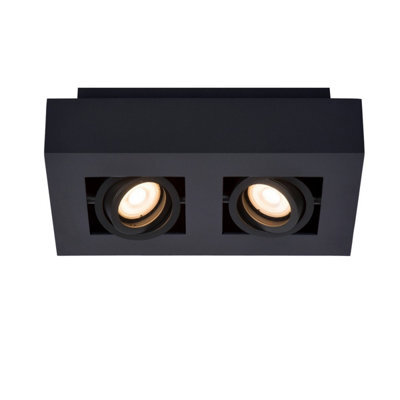 Lucide Xirax Modern Ceiling Spotlight - Led Dim To Warm - Gu10 - 2X5W 2200K/3000K - Black - image 1