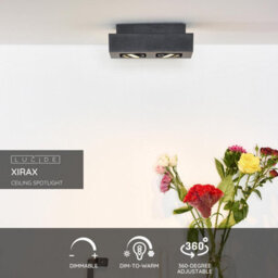 Lucide Xirax Modern Ceiling Spotlight - Led Dim To Warm - Gu10 - 2X5W 2200K/3000K - Black - thumbnail 2