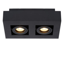 Lucide Xirax Modern Ceiling Spotlight - Led Dim To Warm - Gu10 - 2X5W 2200K/3000K - Black - thumbnail 5